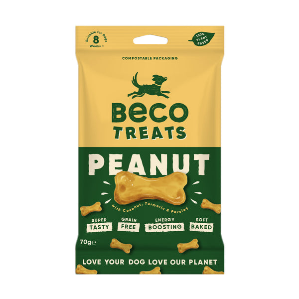 Beco Dog Treats Peanut with Coconut, Turmeric & Parsley